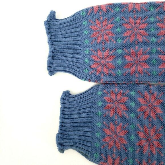 Leg Warmers Fair Isle Pink Blue Knit Onesize - Picture 3 of 8